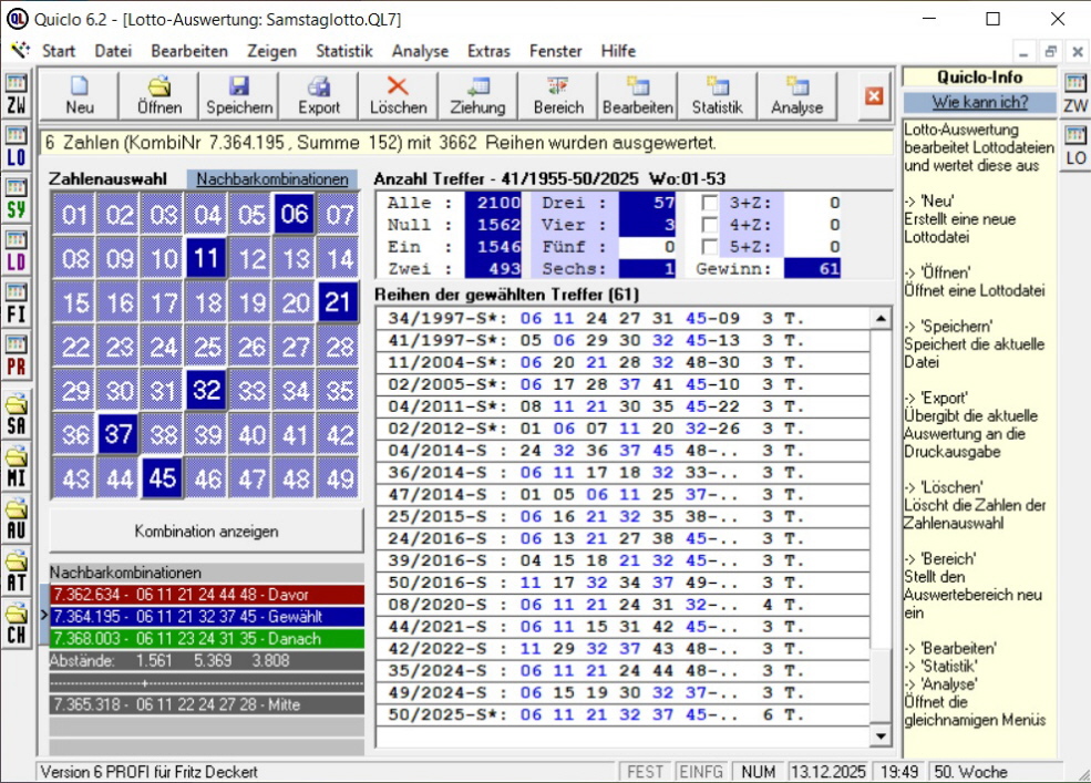 Lottozahlen vom 13.12.2015