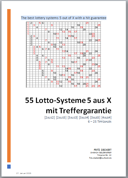 Lotto-System-Buch 5 aus X